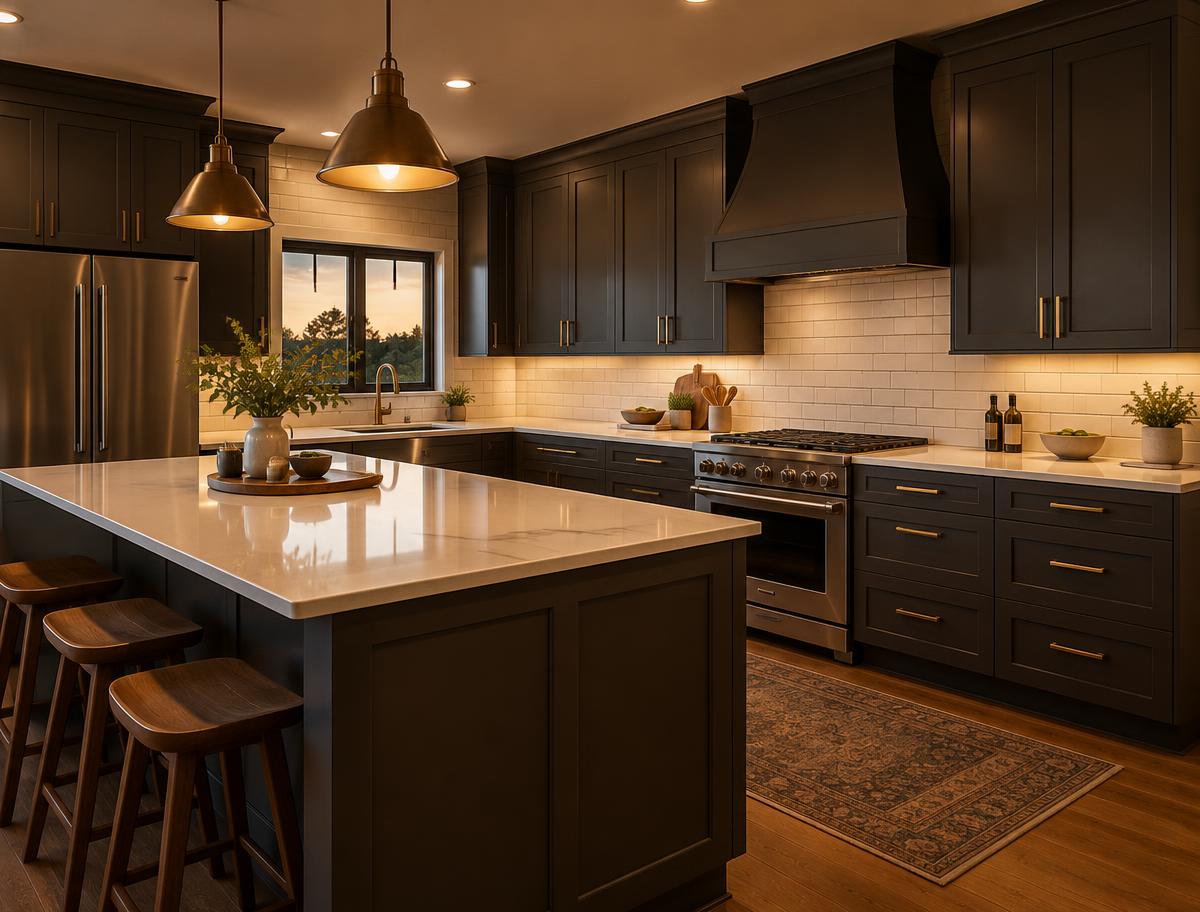 Kitchen remodel with dark cabinets